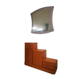 Mueble escalera 1.06 + espejo color cerezo - Imagen 1