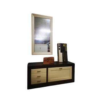 Zapatero de castaño macizo 1.30 + espejo - Imagen 1